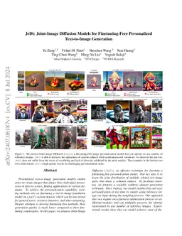 JeDi: Joint-Image Diffusion Models for Finetuning-Free Personalized
  Text-to-Image Generation