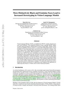 More Distinctively Black and Feminine Faces Lead to Increased
  Stereotyping in Vision-Language Models