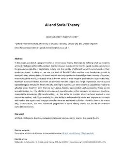 AI and Social Theory