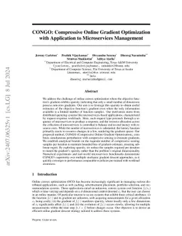 CONGO: Compressive Online Gradient Optimization