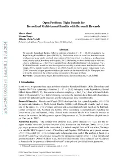 Open Problem: Tight Bounds for Kernelized Multi-Armed Bandits with
  Bernoulli Rewards