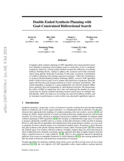 Double-Ended Synthesis Planning with Goal-Constrained Bidirectional
  Search