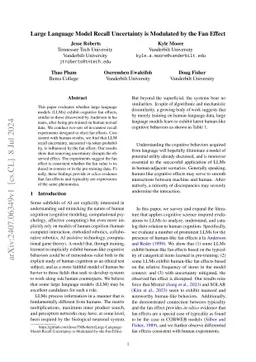 Large Language Model Recall Uncertainty is Modulated by the Fan Effect