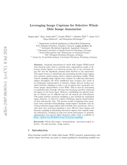 Leveraging image captions for selective whole slide image annotation