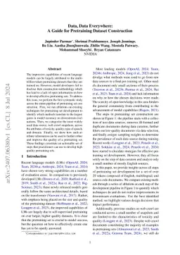 Data, Data Everywhere: A Guide for Pretraining Dataset Construction