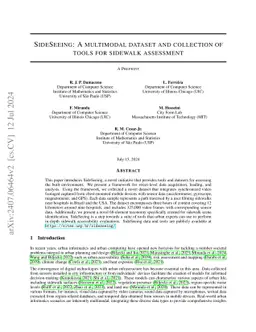 SideSeeing: A multimodal dataset and collection of tools for sidewalk
  assessment