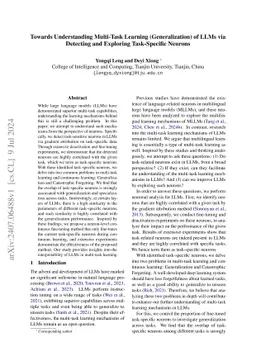 Towards Understanding Multi-Task Learning (Generalization) of LLMs via Detecting and Exploring Task-Specific Neurons