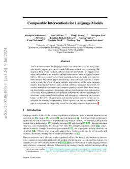 Composable Interventions for Language Models