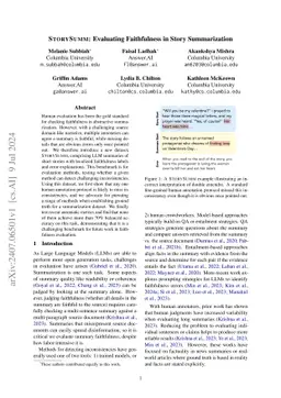 STORYSUMM: Evaluating Faithfulness in Story Summarization