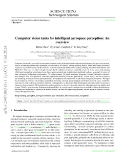 Computer vision tasks for intelligent aerospace missions: An overview