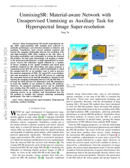 UnmixingSR: Material-aware Network with Unsupervised Unmixing as
  Auxiliary Task for Hyperspectral Image Super-resolution