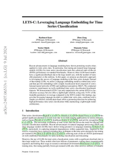 LETS-C: Leveraging Text Embedding for Time Series Classification