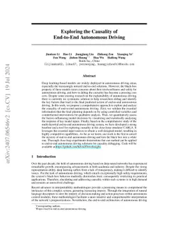 Exploring the Causality of End-to-End Autonomous Driving