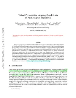 Virtual Personas for Language Models via an Anthology of Backstories