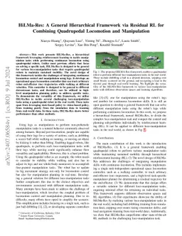 HiLMa-Res: A General Hierarchical Framework via Residual RL for
  Combining Quadrupedal Locomotion and Manipulation