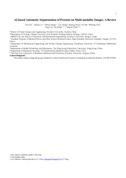 AI-based Automatic Segmentation of Prostate on Multi-modality Images: A
  Review