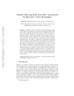 Masked Video and Body-worn IMU Autoencoder for Egocentric Action
  Recognition