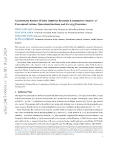 A Systematic Review of Echo Chamber Research: Comparative Analysis of
  Conceptualizations, Operationalizations, and Varying Outcomes