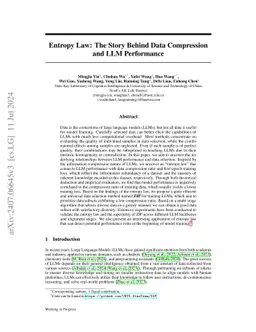 Entropy Law: The Story Behind Data Compression and LLM Performance