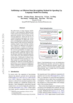 SoftDedup: an Efficient Data Reweighting Method for Speeding Up Language
  Model Pre-training