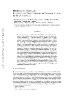 Mixture-of-Modules: Reinventing Transformers as Dynamic Assemblies of
  Modules