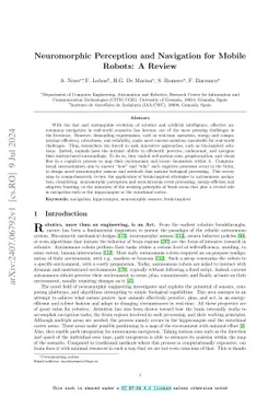Neuromorphic Perception and Navigation for Mobile Robots: A Review