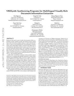 VRDSynth: Synthesizing Programs for Multilingual Visually Rich Document
  Information Extraction