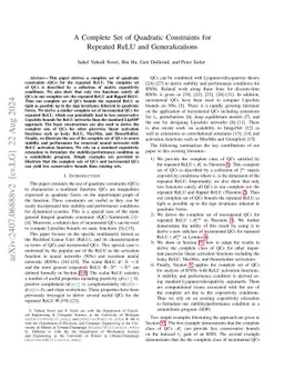 A Complete Set of Quadratic Constraints for Repeated ReLU and
  Generalizations