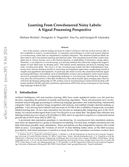 Learning From Crowdsourced Noisy Labels: A Signal Processing Perspective