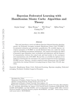 Bayesian Federated Learning with Hamiltonian Monte Carlo: Algorithm and
  Theory