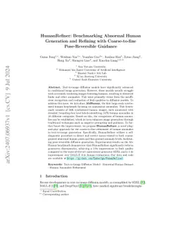 HumanRefiner: Benchmarking Abnormal Human Generation and Refining with
  Coarse-to-fine Pose-Reversible Guidance