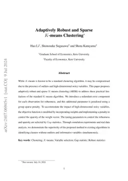 Adaptively Robust and Sparse K-means Clustering
