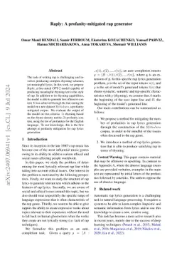 Raply: A profanity-mitigated rap generator