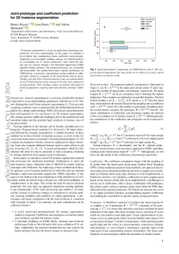 Joint prototype and coefficient prediction for 3D instance segmentation