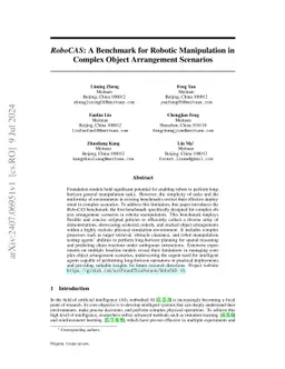 RoboCAS: A Benchmark for Robotic Manipulation in Complex Object Arrangement Scenarios