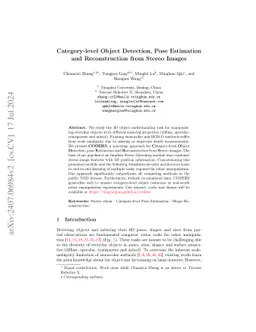 Category-level Object Detection, Pose Estimation and Reconstruction from
  Stereo Images