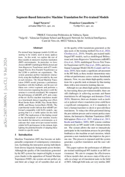 Segment-Based Interactive Machine Translation for Pre-trained Models