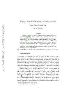 Generalized Estimation and Information