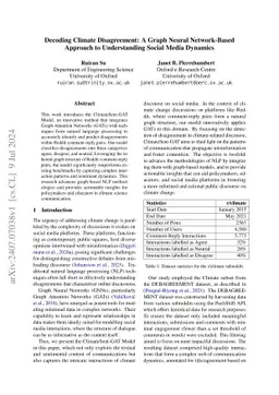 Decoding Climate Disagreement: A Graph Neural Network-Based Approach to
  Understanding Social Media Dynamics