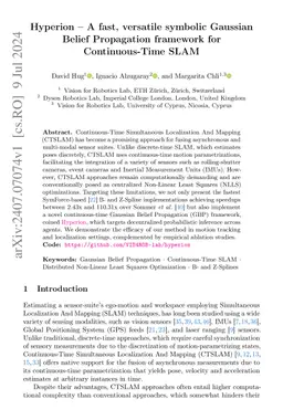 Hyperion - A fast, versatile symbolic Gaussian Belief Propagation
  framework for Continuous-Time SLAM