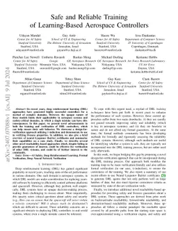 Safe and Reliable Training of Learning-Based Aerospace Controllers