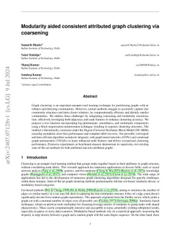 Modularity aided consistent attributed graph clustering via coarsening