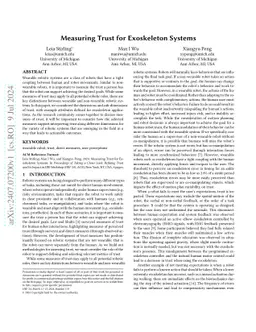 Measuring Trust for Exoskeleton Systems