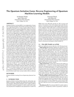 The Quantum Imitation Game: Reverse Engineering of Quantum Machine
  Learning Models