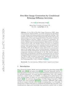 Few-Shot Image Generation by Conditional Relaxing Diffusion Inversion