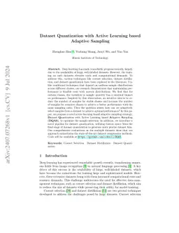 Dataset Quantization with Active Learning based Adaptive Sampling