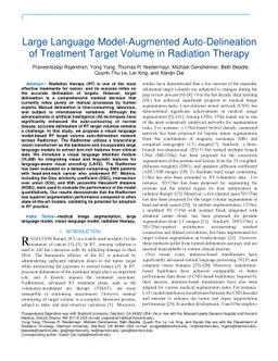 Large Language Model-Augmented Auto-Delineation of Treatment Target
  Volume in Radiation Therapy
