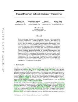 Causal Discovery in Semi-Stationary Time Series