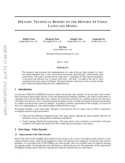 HiLight: Technical Report on the Motern AI Video Language Model