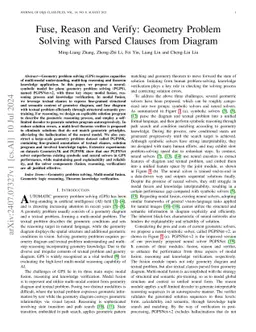 Fuse, Reason and Verify: Geometry Problem Solving with Parsed Clauses
  from Diagram